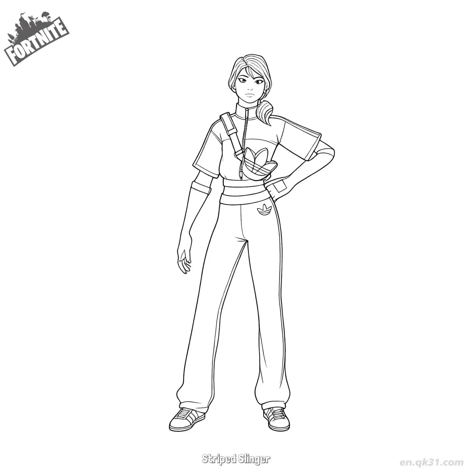 免费 条纹投手 02简笔画 素描 涂鸦 - 免费可打印堡垒之夜 下载PDF 简笔画涂色页